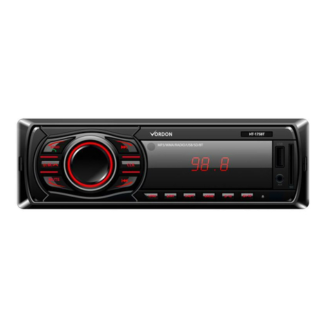 Vordon Car Radio Ht-175bt Con Bluetooth / Aux / Usb / Sd Input /4x45w