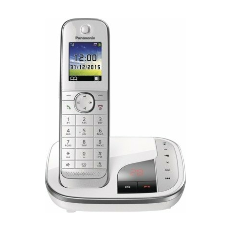Panasonic Kx-Tgj320gw Teléfono Único Dect Inalámbrico Con Contestador Automático, Blanco
