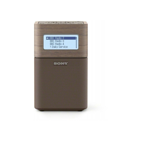 Radio reloj portátil Sony XDR-V1BTD, marrón