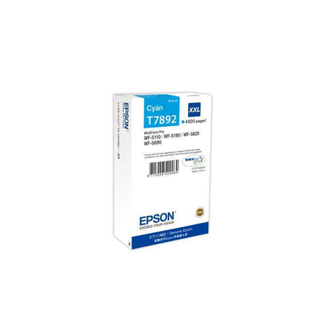 Epson C13t789240 Cartucho De Impresión T7892 Xxl Cian 4.000 Páginas
