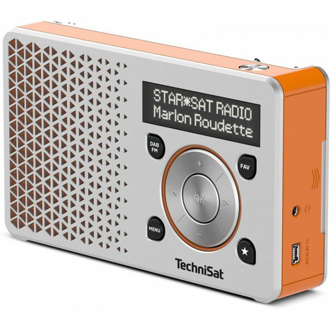 TechniSat DIGITRADIO 1, plata/naranja FM/DAB+ con batería+alimentación