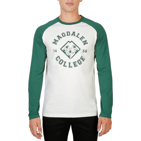 Camisetas Oxford University Hombre Magdalen-Raglan-Ml-Green