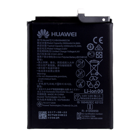 Huawei - Hb436486ecw - Batería De Iones De Litio - Mate 10 Pro, Mate 20 Pro, P20 Pro - 4000mah