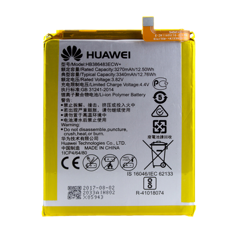 Huawei - Hb386483ecw - Batería De Iones De Litio - Honor 6x, G9 Plus, Nova Plus - 3340mah