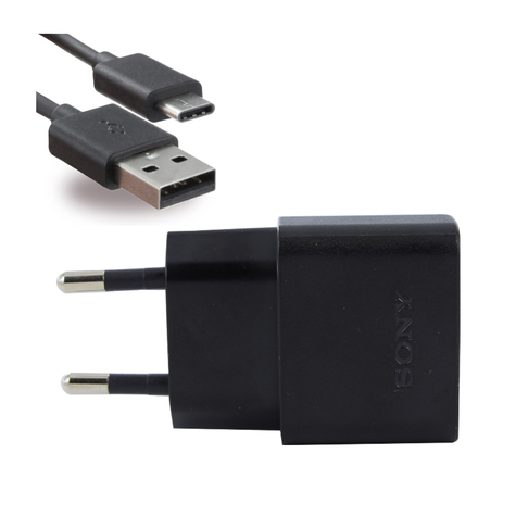 Sony - Uch20 - Cargador Usb + Cable Ucb20 / 30 Usb Tipo C - Negro