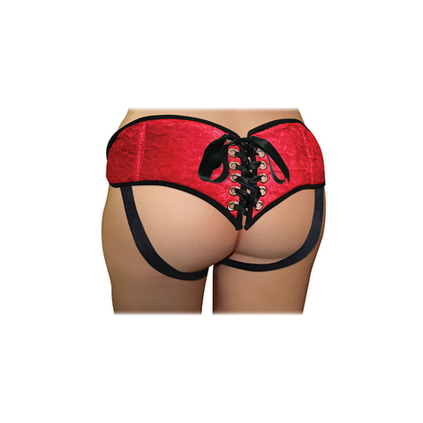 Sportsheets Plus Size Red Lace With Satin Corsette Strap-On