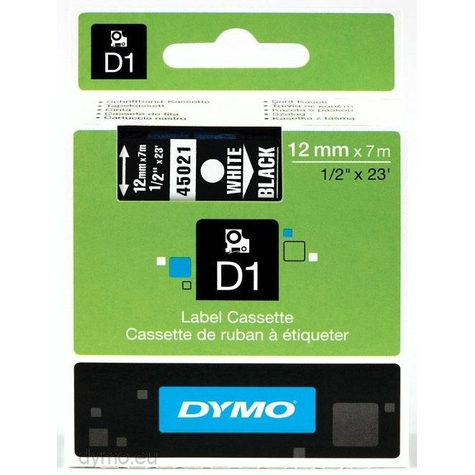 Dymo S0720610 cinta de nylon flexible D1 blanco sobre negro 12mm x 7m