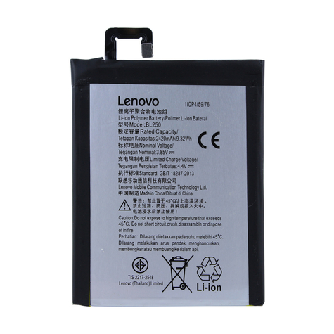 Lenovo - Batería Li-Ion Poly - Bl-250 - Vibe S1, S1a40, S1c50 - 2420mah