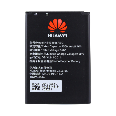 Huawei - Hb434666rbc - Batería De Polímero De Iones De Litio - E5573, E5577 R216 - 1500mah