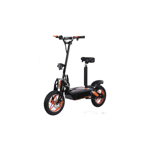E-Scooter bis zu 40 km/h schnell - mit 25km Reichweite, 48V | 1500W | 12AH Akku, mit Sitz, Bremsen und Lichter -C002B