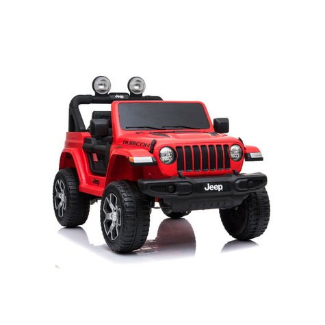 Kinderfahrzeug - Elektro Auto "Jeep Wrangler Rubicon" - lizenziert - 12V10AH Akku,4 Motoren+ 2,4Ghz+Ledersitz+EVA -Rot