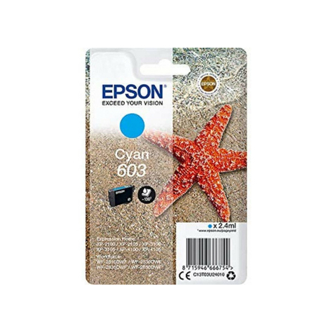 Epson Singlepack Tinta Cian 603 - Original - Cian - Epson - Expression Home Xp-2100 - Xp-2105 - Xp-3100 - Xp-3105 - Xp-4100 - Xp-4105 - Workforce Wf-2850dwf,... - 1 Pieza(S) - Rendimiento Estándar