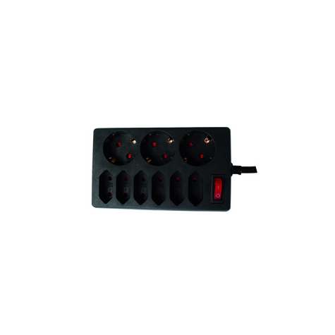 Rev Ritter Rev 00250171 - 9 Ac Outputs - Indoor - Type C - Type F - Unmanaged - 1.5 Mmã¢Â² - Black
