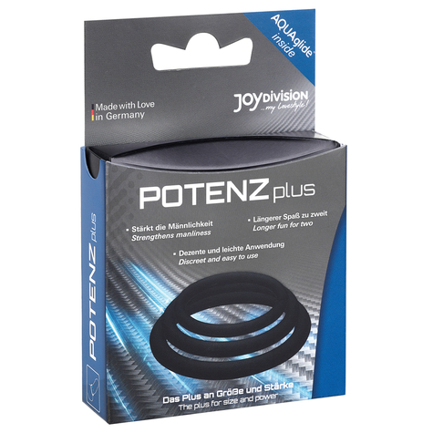 Joydivision Potenzplus Penis Ring Black Set Of 3