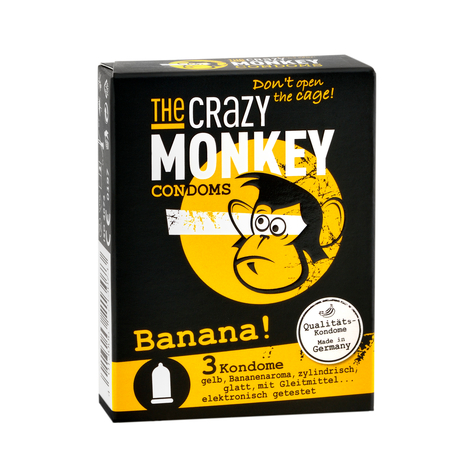 The Crazy Monkey Preservativos Banana 3 Pcs.