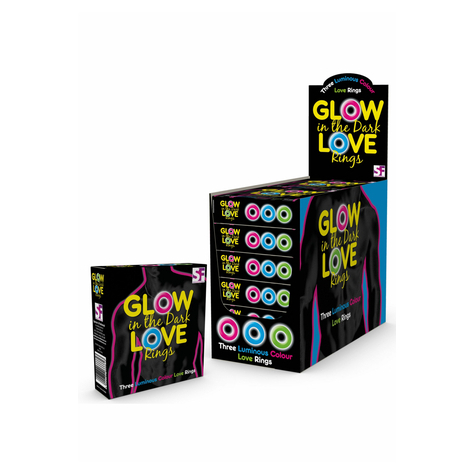 Glow In The Dark Love Rings 3-Pack