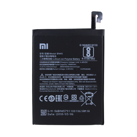 Xiaomi Bn45 Xiaomi Redmi Note 5 Batería De Iones De Litio 3900mah