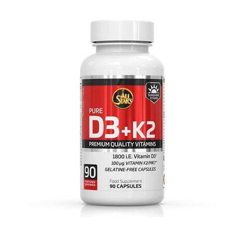 All Stars Vitamina D3 + K2, Dosis De 90 Cápsulas