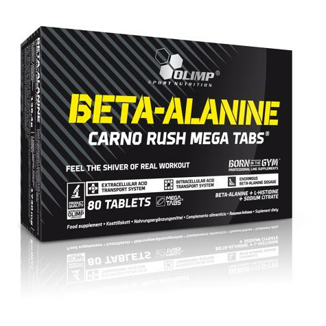 olimp beta-alanina carno rush mega tabs, 80 comprimidos