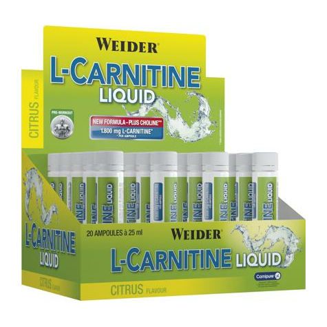 Joe Weider L-Carnitina Líquida, 20 Ampollas De 25 Ml