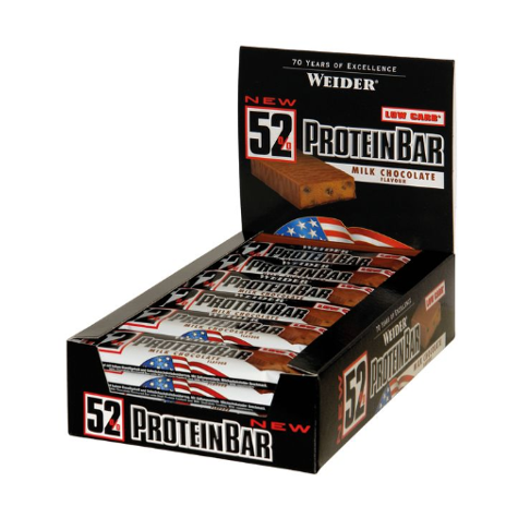 Joe Weider 52% Protein Bar, 24 X 50 G Barritas