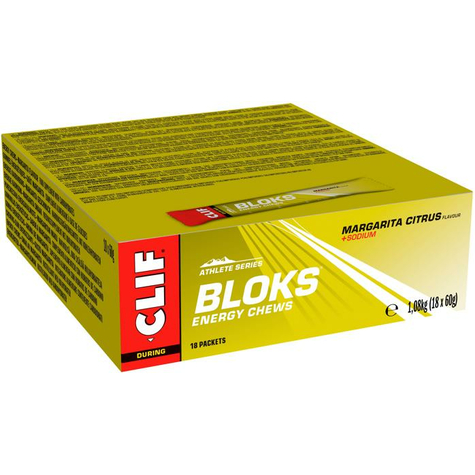 clif bloks energy chews chewy sweets, 18 x 60 g sachet