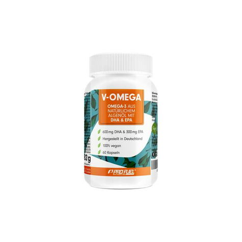 profuel v-omega, cápsulas de algas omega-3, epa y dha, dosis de 60 cápsulas