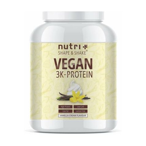 nutri+ proteína vegana 3k en polvo, lata de 1000 g