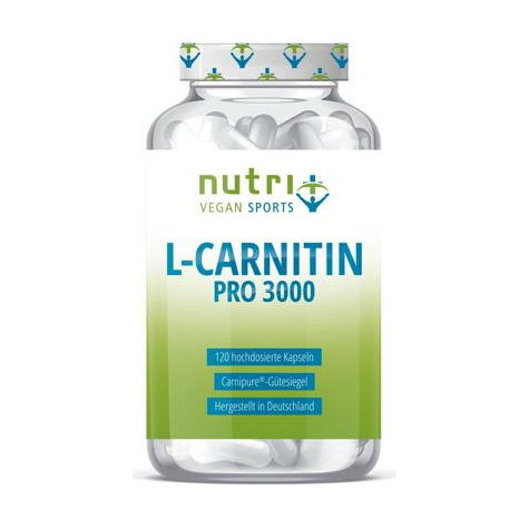 nutri+ cápsulas de l-carnitina vegana, 120 cápsulas