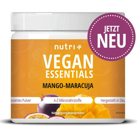 Nutri+ Vegan Essentials Polvo, Lata De 300 G, Mango-Maracuyá