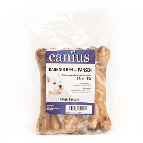 Canius Snacks,Hueso Masticable Con Rumen 16cm 3pcs
