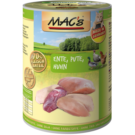 Mac's,Macs Cat Duck-Turkey-Chicken 400gd