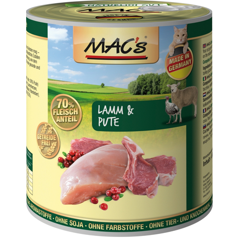 Mac's,Macs Cat Lamb+ Turkey 800 G D
