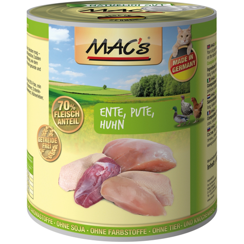 Mac's,Macs Cat Duck-Turkey-Chicken 800gd