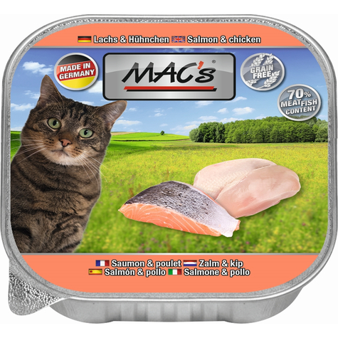 Mac's,Macs Gato Salmón + Pollo 85gs