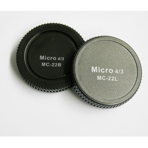 Tapa Trasera Del Objetivo Pixel Mc-22b + Tapa Del Cuerpo Mc-22l Para Micro Cuatro Tercios