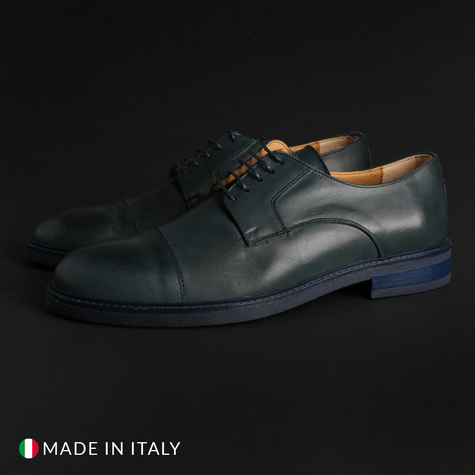 Zapatos Con Cordones Duca Di Morrone Hombre 605_Pelle_Blu