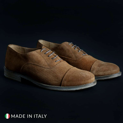 Zapatos Con Cordones Duca Di Morrone Hombre 1003_Camoscio-B_Tabacco