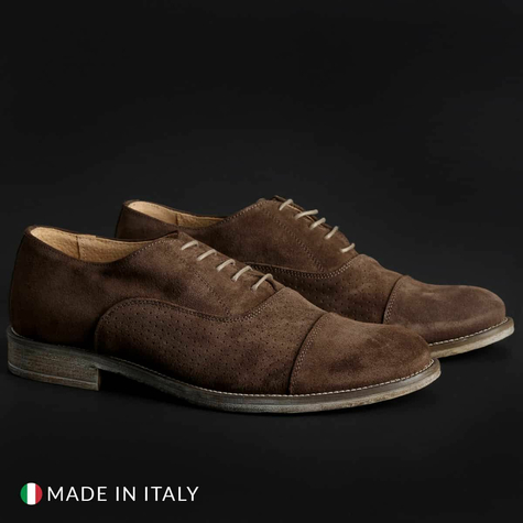Zapatos Con Cordones Duca Di Morrone Hombre 1003_Camoscio-B_Marrone