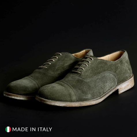 Zapatos Con Cordones Duca Di Morrone Hombre 1003_Camoscio-B_Verde