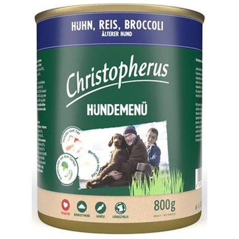 Menú Para Perros Christopherus -Senior- Con Pollo, Arroz Y Brócoli