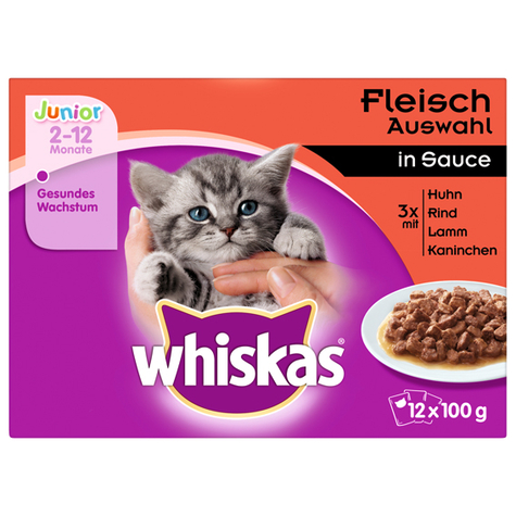 whiskas bolsas de porciones multipack junior para masticar carne