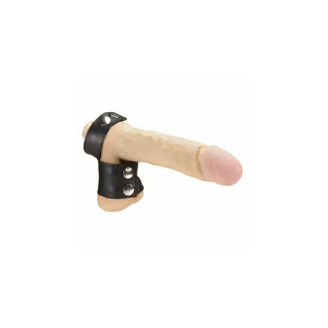 Cock Rings : Leather Cock Ring With Ball Clip