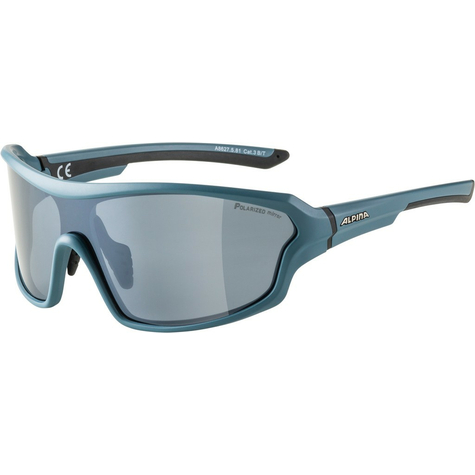 Gafas De Sol Alpina Lyron Shield P Con Montura Dirtblue Lente Mate Espejo Negro  