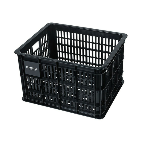 Basil Crate M Bike Box 34x40x25cm, Negro, Plástico, 33ltr  