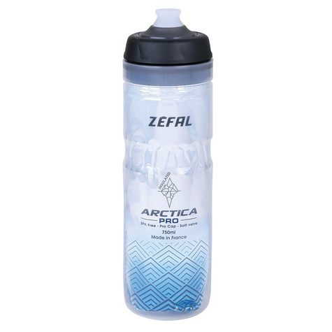 Zefal Arctica Pro 75 Botella De Agua De 750ml/25oz Altura 259mm Plata-Azul       