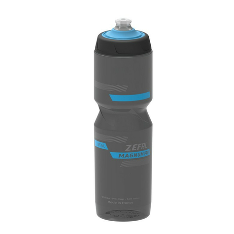 Zefal Magnum Pro 975ml Botella Para Bebidas, Negro Ahumado/Azul/Gris            