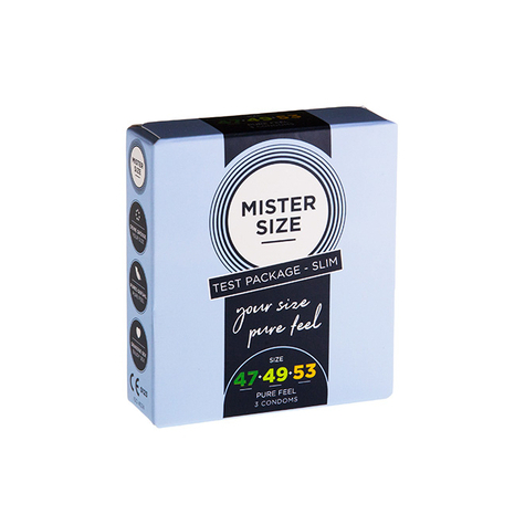 Mister Size - Pure Feel - 47, 49, 53 Mm Paquete De 3 - Probador