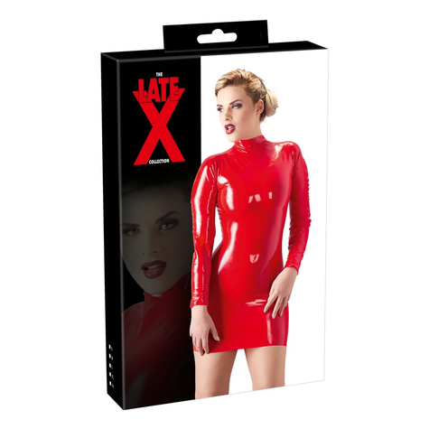 Mini Vestido De Látex Rojo M