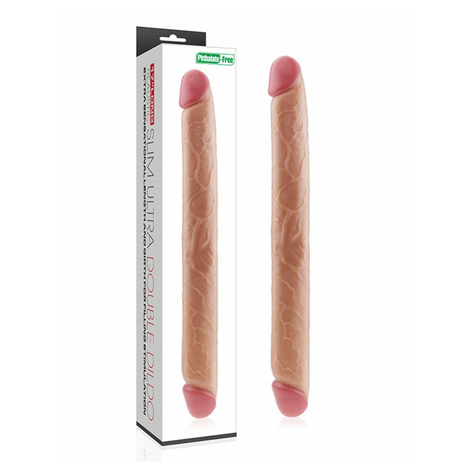 Love Toy - Consolador Doble King Size Slim 45 Cm - Nude